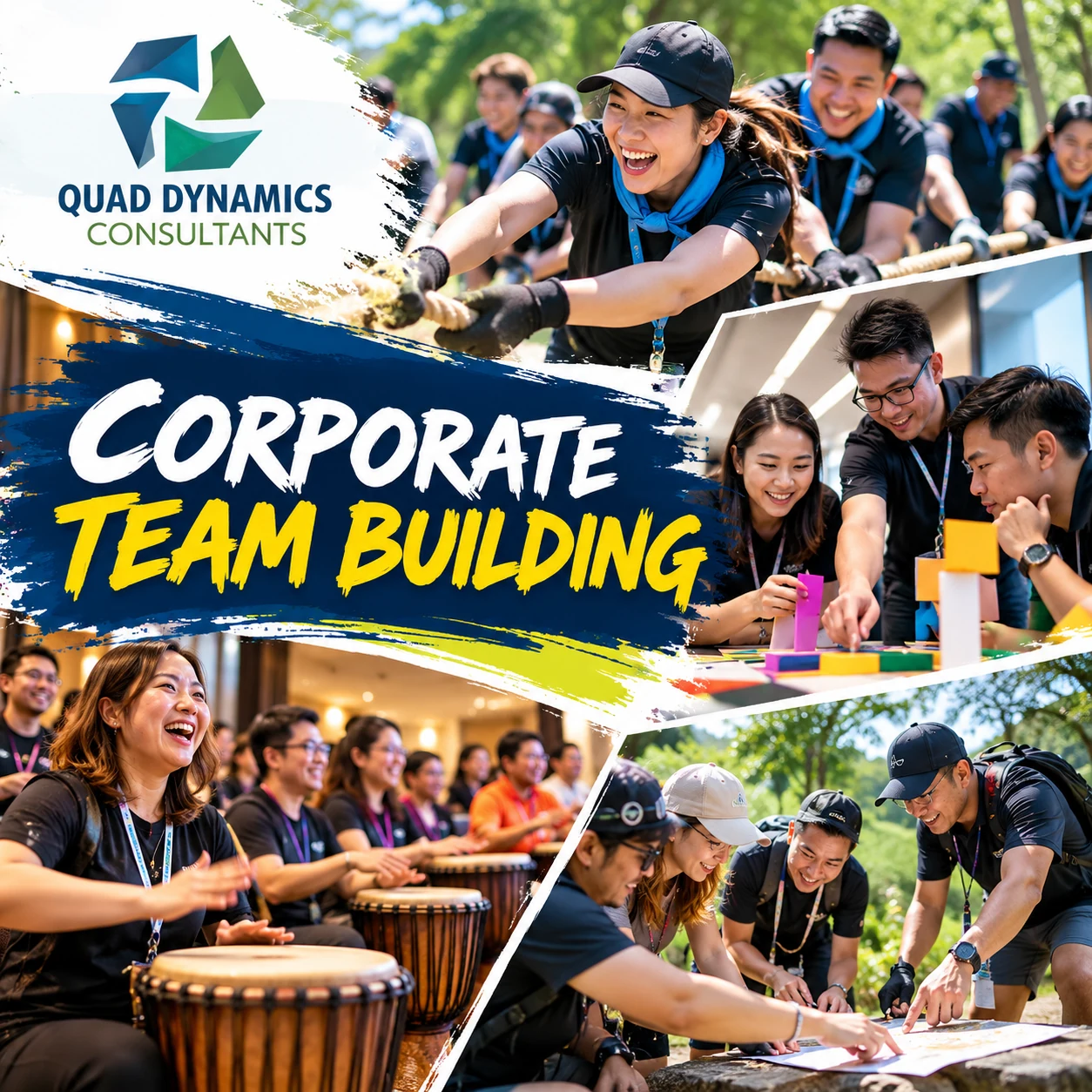 Corporate team building programme illustration